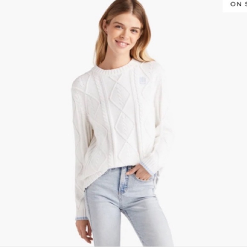 Hill House Cream Cable Knit Crew Sweater